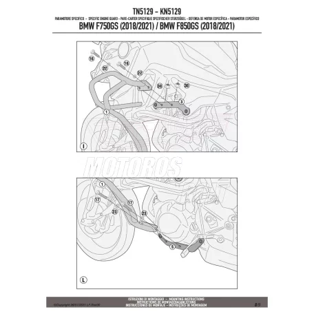 Bukócső BMW F 750 GS (18-23) / F 850 GS (18-23) GIVI