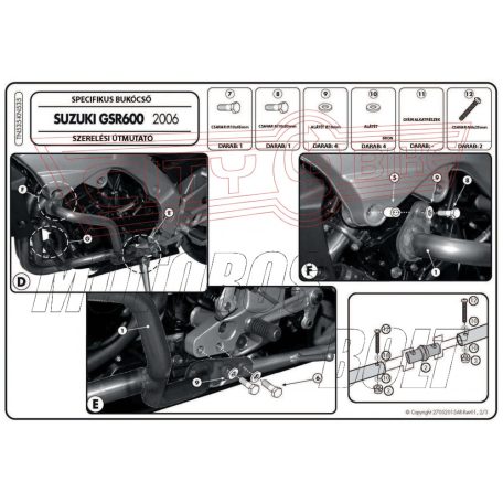 Bukócső Suzuki GSR 600 (06-11) GIVI