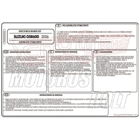 Bukócső Suzuki GSR 600 (06-11) GIVI