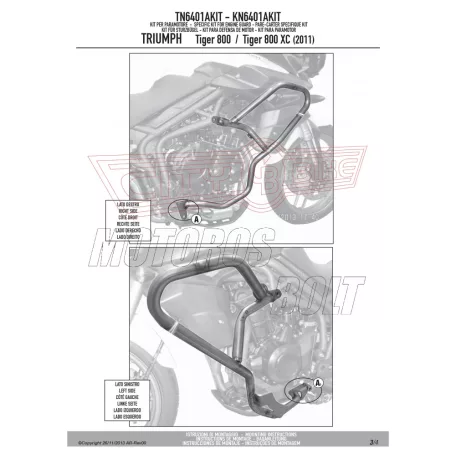 Bukócső felfogató szett TRIUMPH TIGER 800 / TIGER 800 XC / TIGER XR (2011) GIVI