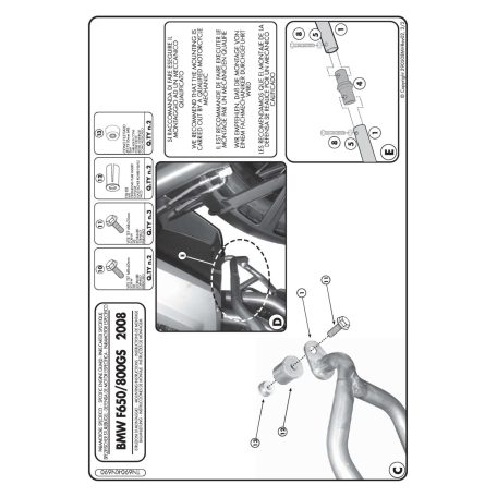 Bukócső BMW F 650 GS / F 700 GS (13-17) / BMW F 800 GS (08-17) GIVI
