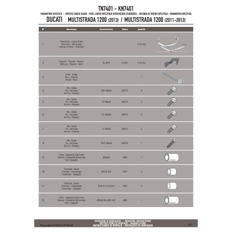 Bukócső DUCATI MULTISTRADA 1200 (11-14) GIVI