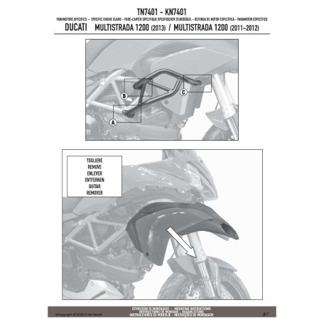 Bukócső DUCATI MULTISTRADA 1200 (11-14) GIVI