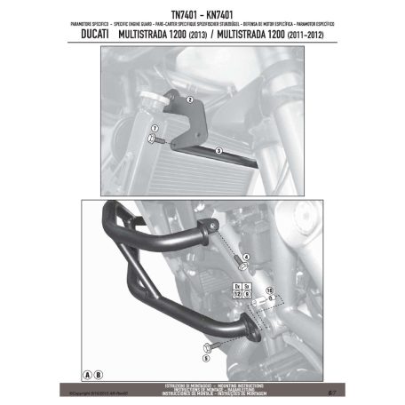 Bukócső DUCATI MULTISTRADA 1200 (11-14) GIVI