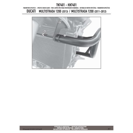 Bukócső DUCATI MULTISTRADA 1200 (11-14) GIVI