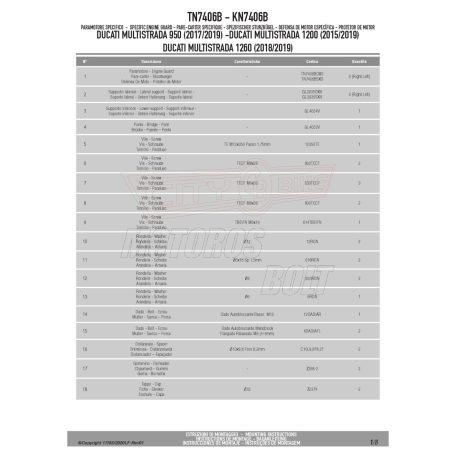 Bukócső Ducati Multistrada 950(2017-2018)/Ducati Multistrada950 S(2019-2021)/Ducati Multistrada 1200(2015-2018)/ Ducati Multistrada 1260 (2018-2020) GIVI