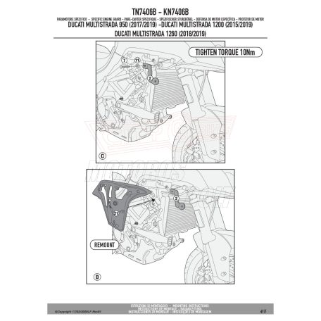 Bukócső Ducati Multistrada 950(2017-2018)/Ducati Multistrada950 S(2019-2021)/Ducati Multistrada 1200(2015-2018)/ Ducati Multistrada 1260 (2018-2020) GIVI