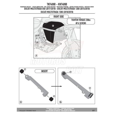 Bukócső Ducati Multistrada 950(2017-2018)/Ducati Multistrada950 S(2019-2021)/Ducati Multistrada 1200(2015-2018)/ Ducati Multistrada 1260 (2018-2020) GIVI
