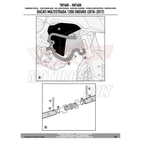 Bukócső Ducati Multistrada Enduro 1200 (2016-2018), Multistrada Enduro 1260 (19 > 21) GIVI
