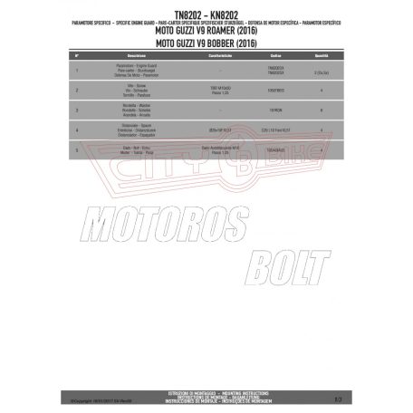 Bukócső Moto Guzzi V7 Stone 850 / Special (2021-2024) / Moto Guzzi V7 III Stone (2017-2019) / Moto Guzzi V9 Roamer / V9 Bobber (2016-2024) GIVI
