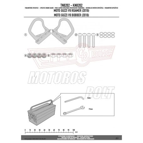 Bukócső Moto Guzzi V7 Stone 850 / Special (2021-2024) / Moto Guzzi V7 III Stone (2017-2019) / Moto Guzzi V9 Roamer / V9 Bobber (2016-2024) GIVI