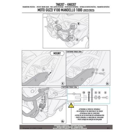 Bukócső MOTO GUZZI V100 Mandello 1000 (2022-2025) GIVI