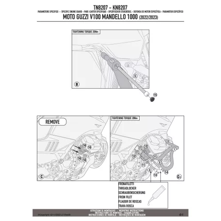 Bukócső MOTO GUZZI V100 Mandello 1000 (2022-2025) GIVI