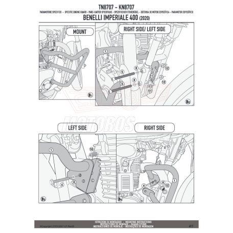 Bukócső Benelli Imperiale 400 2020 GIVI