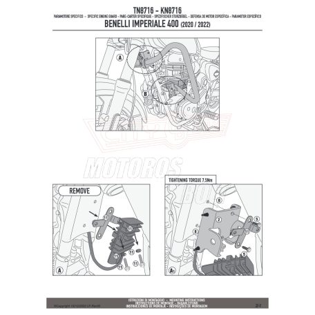 Bukócső Benelli Imperiale 400 (2020-2024) GIVI