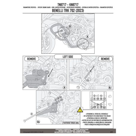 Bukócső BENELLI TRK702 (2023-2025), TRK702 X (2023-2025) GIVI