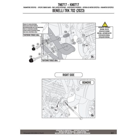 Bukócső BENELLI TRK702 (2023-2025), TRK702 X (2023-2025) GIVI