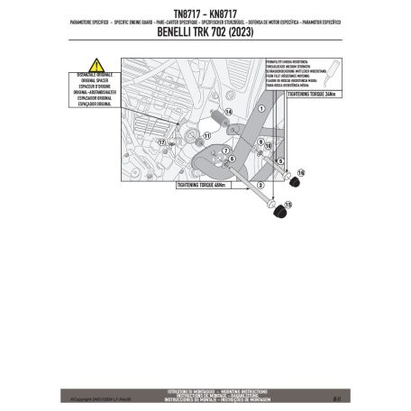 Bukócső BENELLI TRK702 (2023-2025), TRK702 X (2023-2025) GIVI