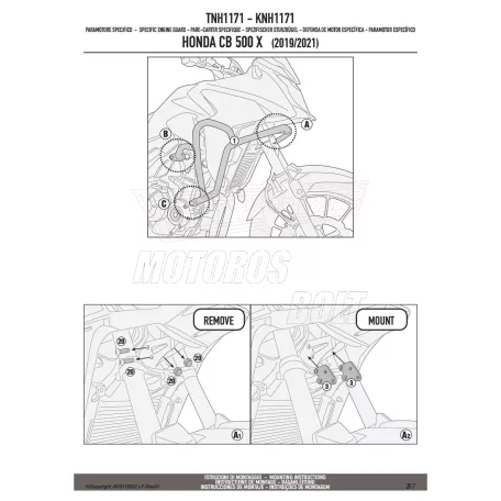Felső bukócső HONDA CB 500 X (19 > 24) GIVI