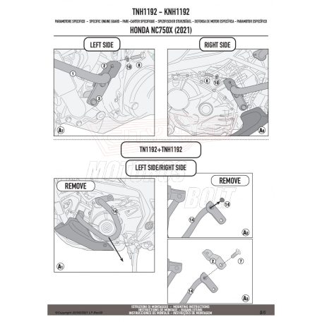 Felső bukócső HONDA NC 750 X (21 > 24) GIVI