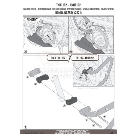 Felső bukócső HONDA NC 750 X (21 > 24) GIVI
