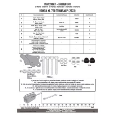   GIVI TNH1201KIT – Adapter a felső bukócsőhöz Yamaha XL 750 Transalphoz alsó bukócső nélkül