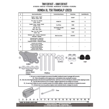   GIVI TNH1201KIT – Adapter a felső bukócsőhöz Yamaha XL 750 Transalphoz alsó bukócső nélkül
