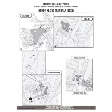  GIVI TNH1201KIT – Adapter a felső bukócsőhöz Yamaha XL 750 Transalphoz alsó bukócső nélkül
