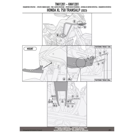 Felső bukócső HONDA XL 750 Transalp (2023-2025) GIVI