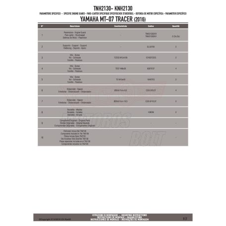 Felső bukócső GIVI TNH2130 Yamaha MT-07 Tracer (16 > 19) / Yamaha Tracer 700 (20 > 24)