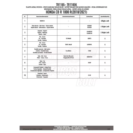 Oldaltáska tartó HONDA CB 1000 R (21 > 24) Remove-X GIVI