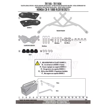 Oldaltáska tartó HONDA CB 1000 R (2021-2025) Remove-X GIVI