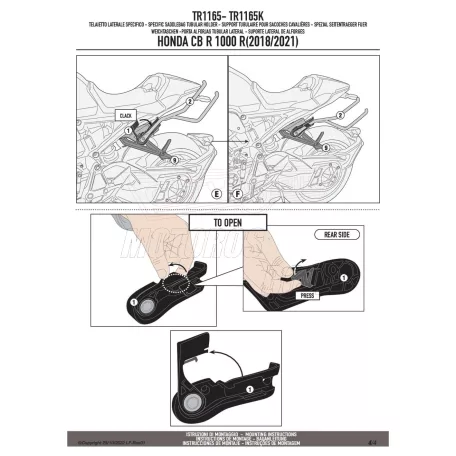 Oldaltáska tartó HONDA CB 1000 R (21 > 24) Remove-X GIVI