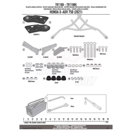 Oldaltáska tartó Honda X-ADV 750 (21-25) GIVI