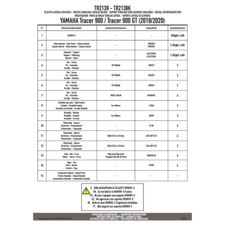 Oldaltáska tartó YAMAHA Tracer 900 / Tracer 900 GT (2018-2020) GIVI