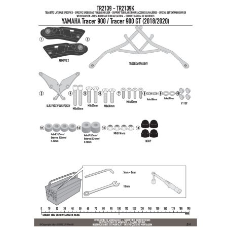 Oldaltáska tartó YAMAHA Tracer 900 / Tracer 900 GT (2018-2020) GIVI