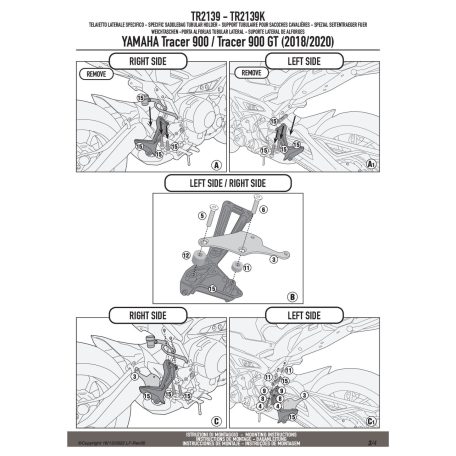 Oldaltáska tartó YAMAHA Tracer 900 / Tracer 900 GT (2018-2020) GIVI