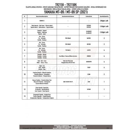 Oldaltáska tartó YAMAHA MT-09 / MT-09 SP (21-23) GIVI