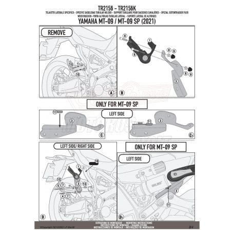 Oldaltáska tartó YAMAHA MT-09 / MT-09 SP (21-23) GIVI
