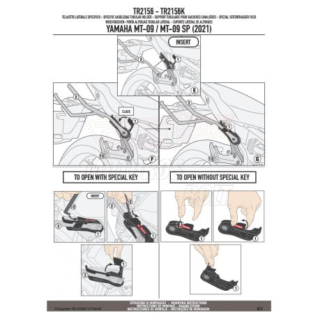 Oldaltáska tartó YAMAHA MT-09 / MT-09 SP (21-23) GIVI