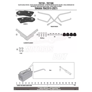 Oldaltáska tartó YAMAHA Tracer 9 / Tracer 9 GT GIVI