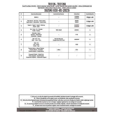 Oldaltáska tartó SUZUKI GSX-8R (2023-2025), SUZUKI GSX-8S (2023-2025) GIVI