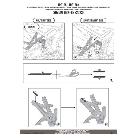 Oldaltáska tartó SUZUKI GSX-8R (2023-2025), SUZUKI GSX-8S (2023-2025) GIVI