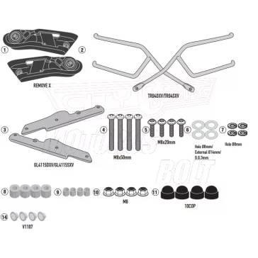 Oldaltáska tartó KAWASAKI Z900 (20-25) GIVI
