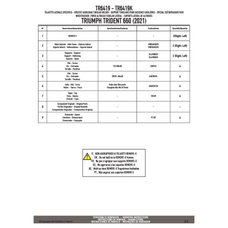 Oldaltáska tartó TRIUMPH Trident 660 (2021-2025) GIVI