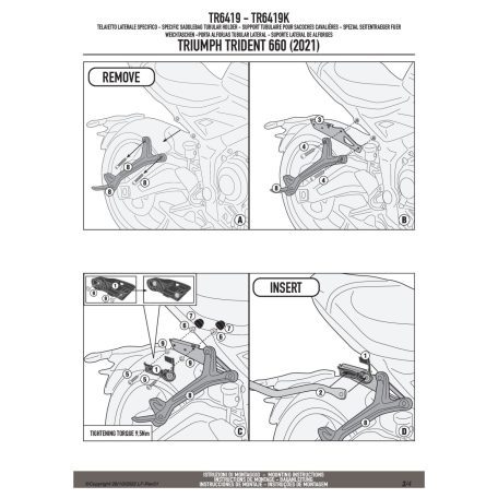 Oldaltáska tartó TRIUMPH Trident 660 (2021-2025) GIVI