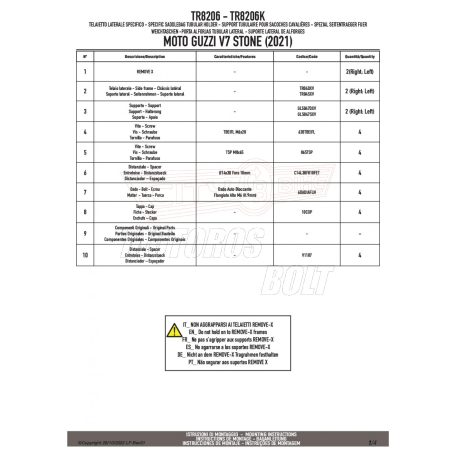 Oldaltáska tartó MOTO GUZZI V7 Stone 850 (21-24) GIVI