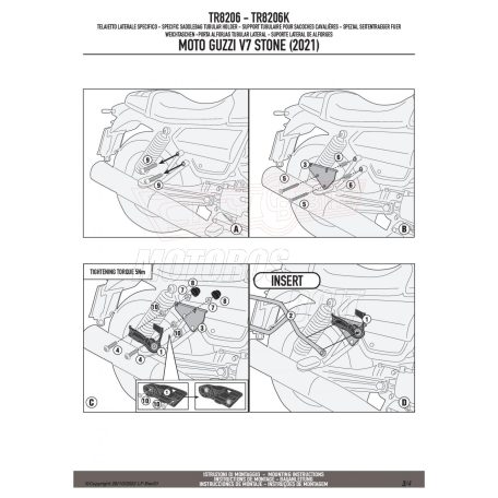 Oldaltáska tartó MOTO GUZZI V7 Stone 850 (21-24) GIVI