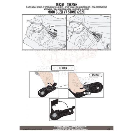 Oldaltáska tartó MOTO GUZZI V7 Stone 850 (21-24) GIVI