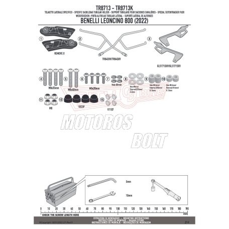 Oldaltáska tartó Benelli Leoncino 800 (22-24) GIVI